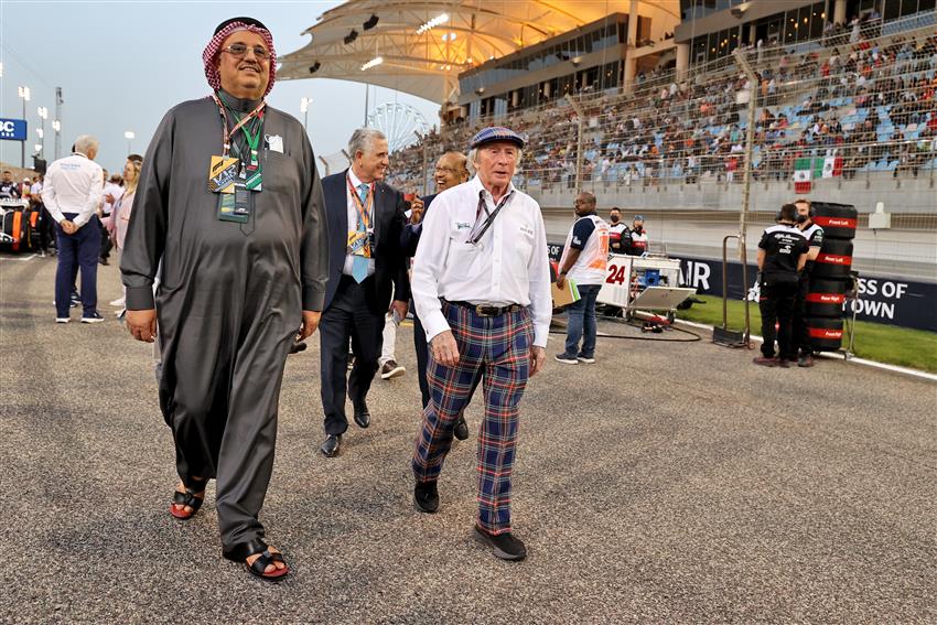 Sir Jackie Stewart walking